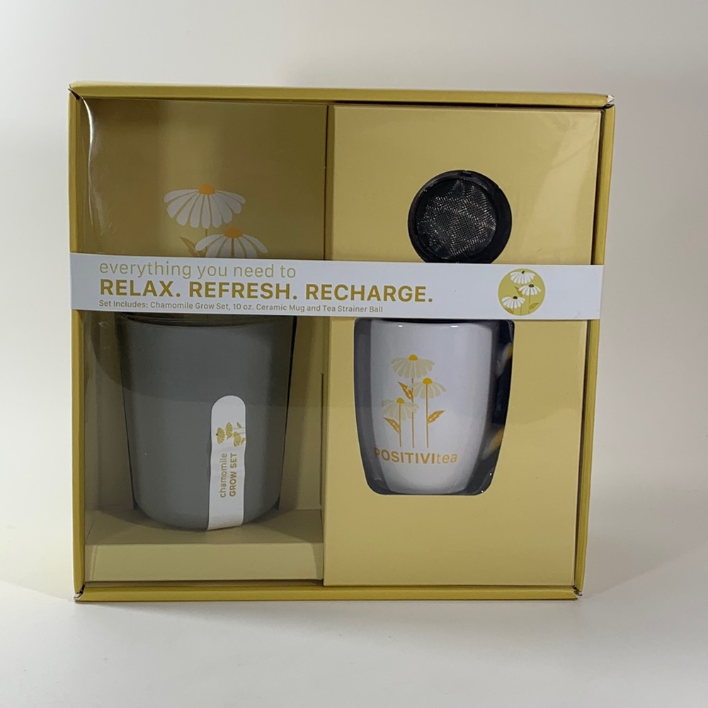 ✅Goldessence Aromas Relax, Refresh, Recharge Chamomile Grow Set W/Ceramic Mug